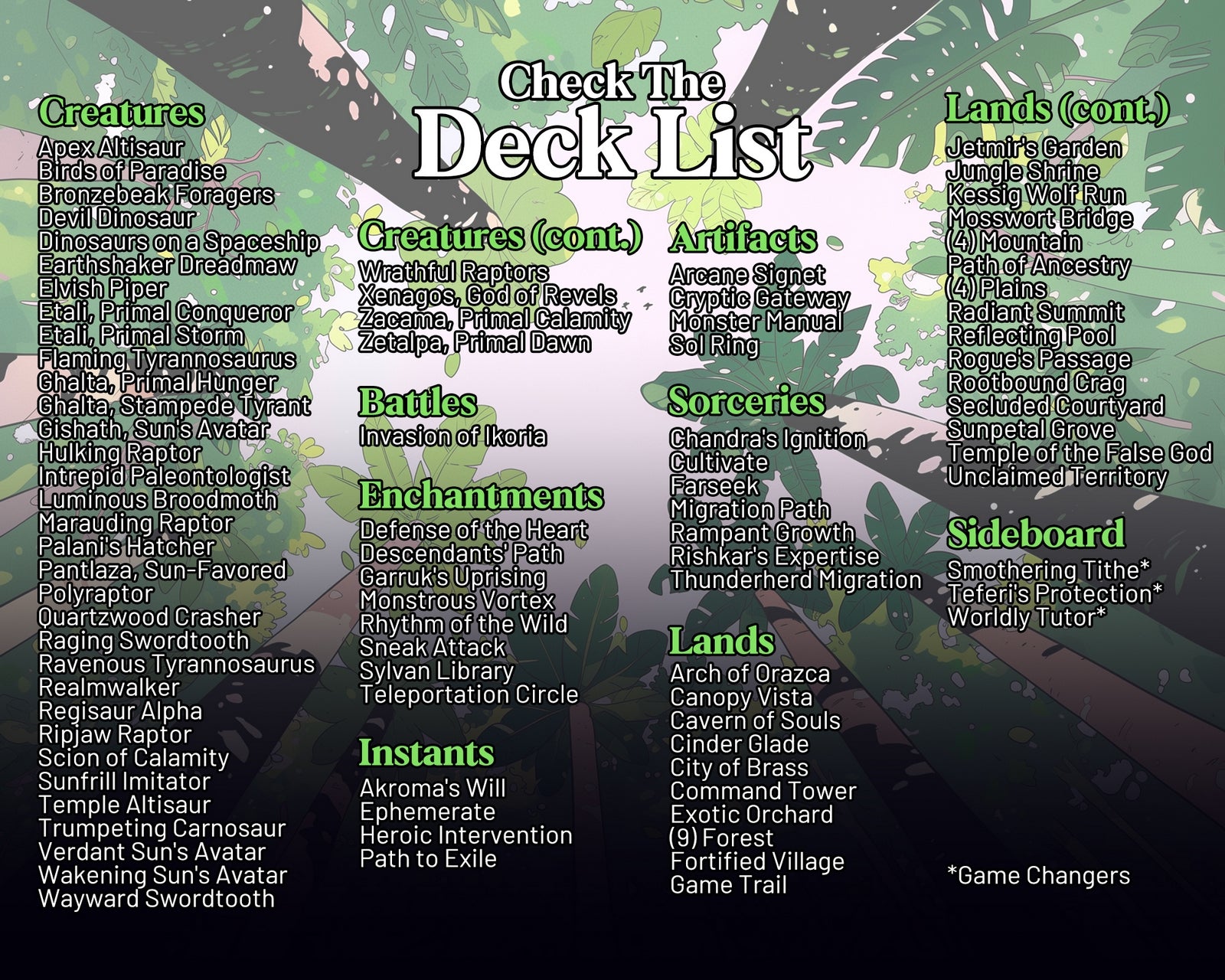 Dinosaur Tribal Commander Proxy Deck