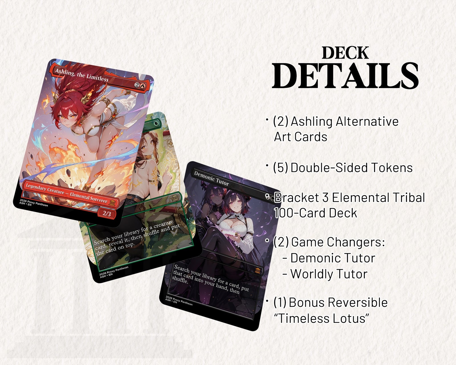 Elemental Tribal Commander Waifu Proxy Deck (Pre-Order)