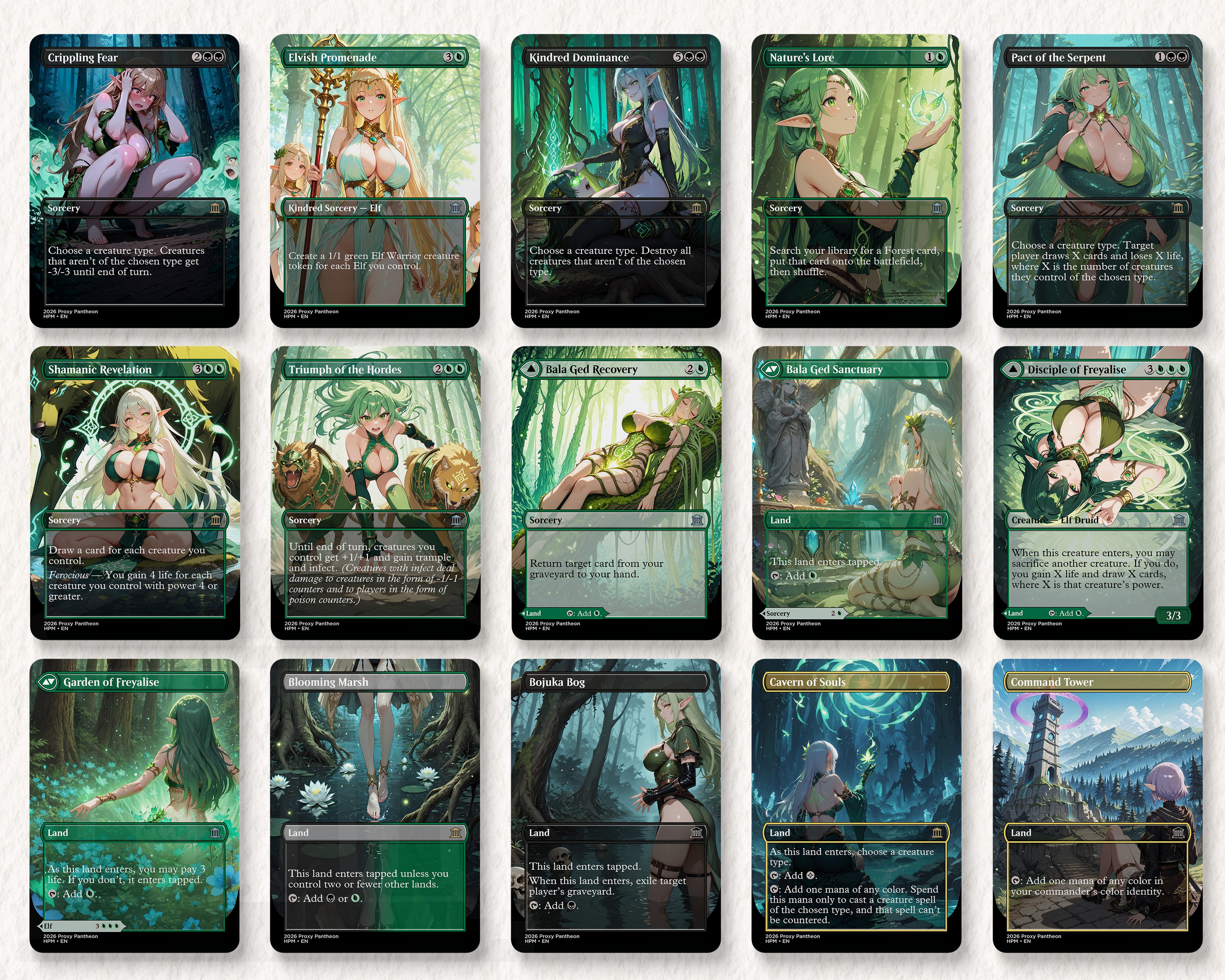Elf Tribal Commander Waifu Proxy Deck
