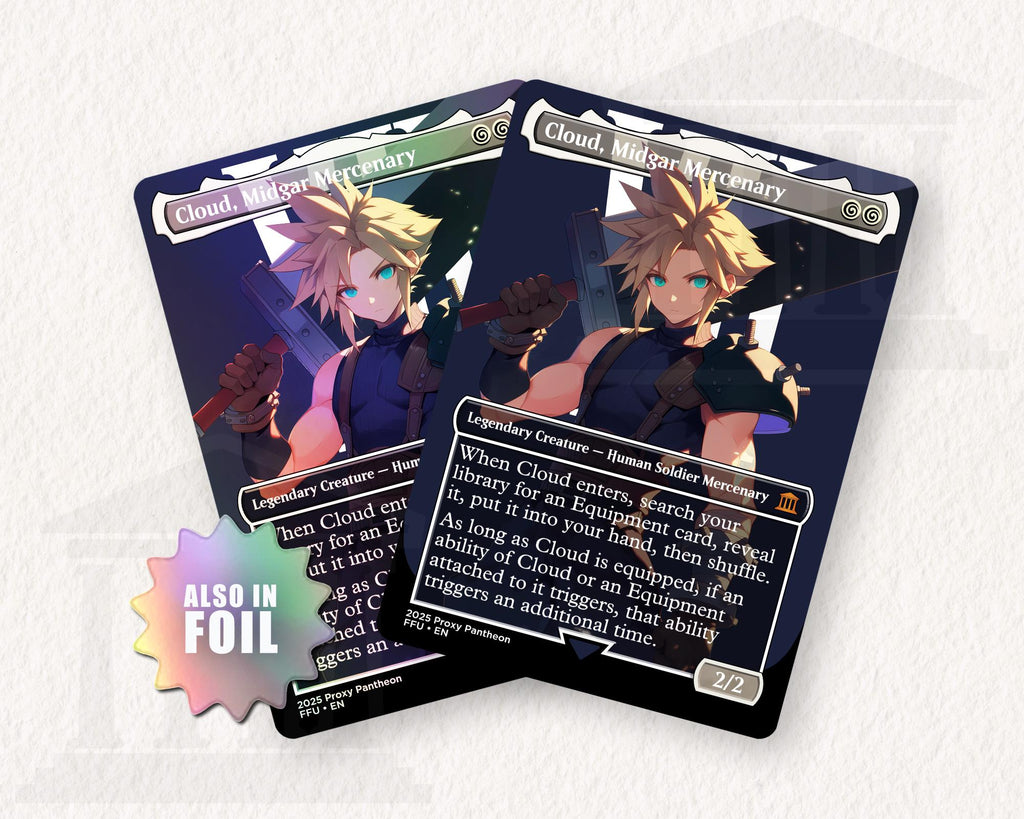 Cloud, Midgar Mercenary | Foil Proxy Card (Dark)