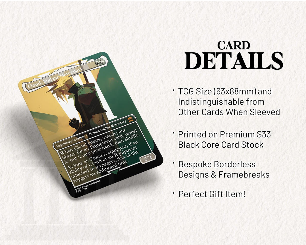 Cloud, Midgar Mercenary | Foil Proxy Card (Light)