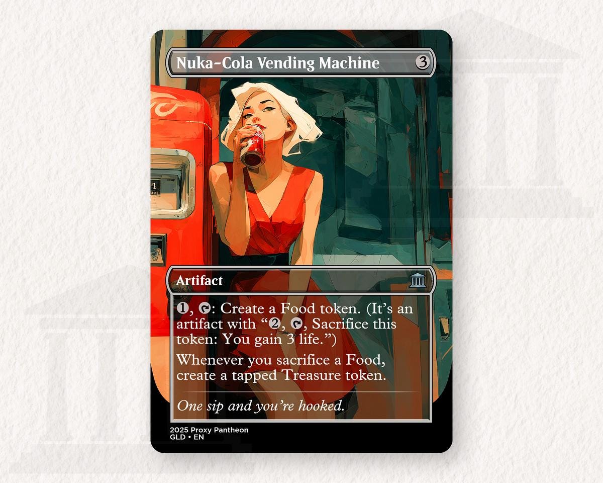 Nuka-Cola Vending Machine (v1) | Proxy Card (Red Dress)