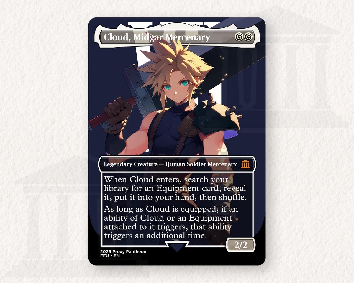 Cloud, Midgar Mercenary | Foil Proxy Card (Dark)