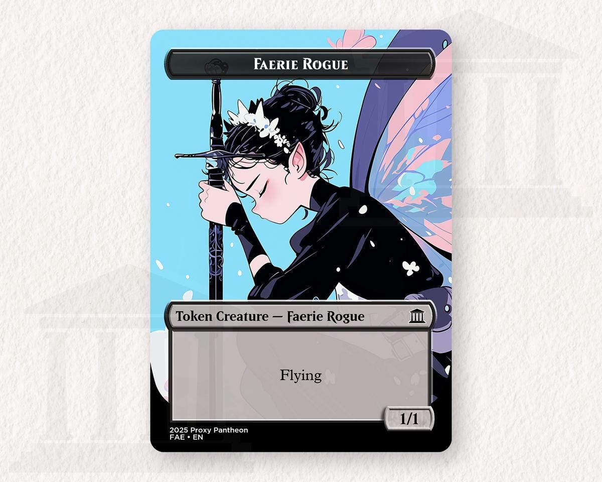 Faerie Rogue (1/1) Token (v1) | Proxy Card (Kneeling)