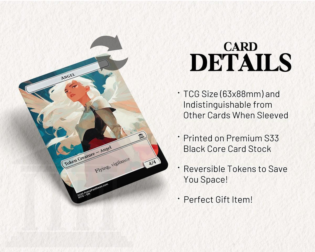Angel (4/4) Reversible Tokens (Flying, Vigilance) | Proxy Card