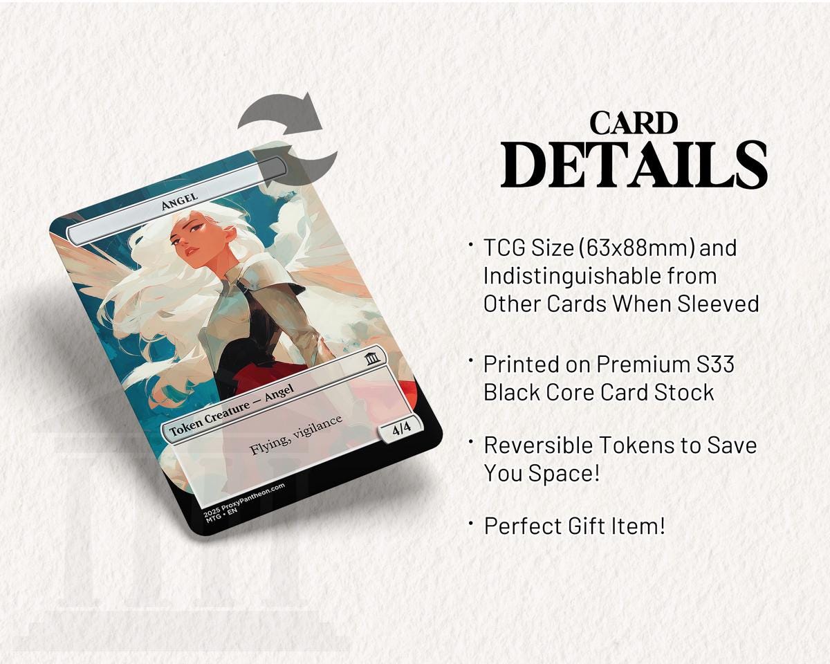 Angel (4/4) Reversible Tokens (Flying, Vigilance) | Proxy Card