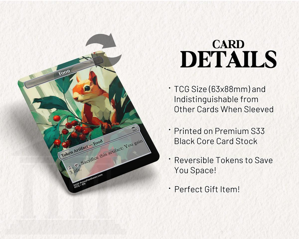 Squirrel (1/1) & Food Reversible Tokens | Proxy Card