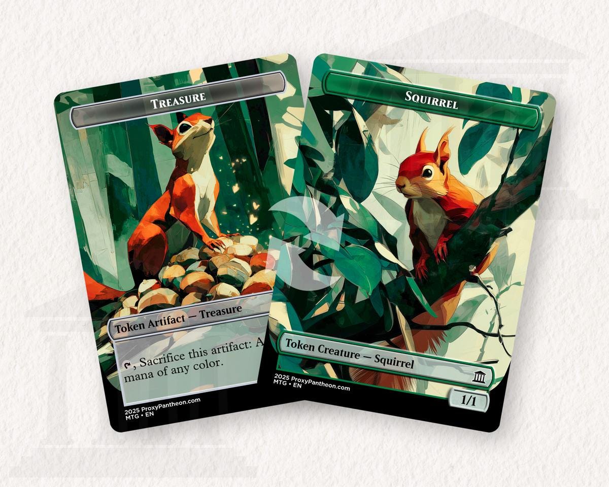 Squirrel (1/1) & Treasure Reversible Tokens | Proxy Card