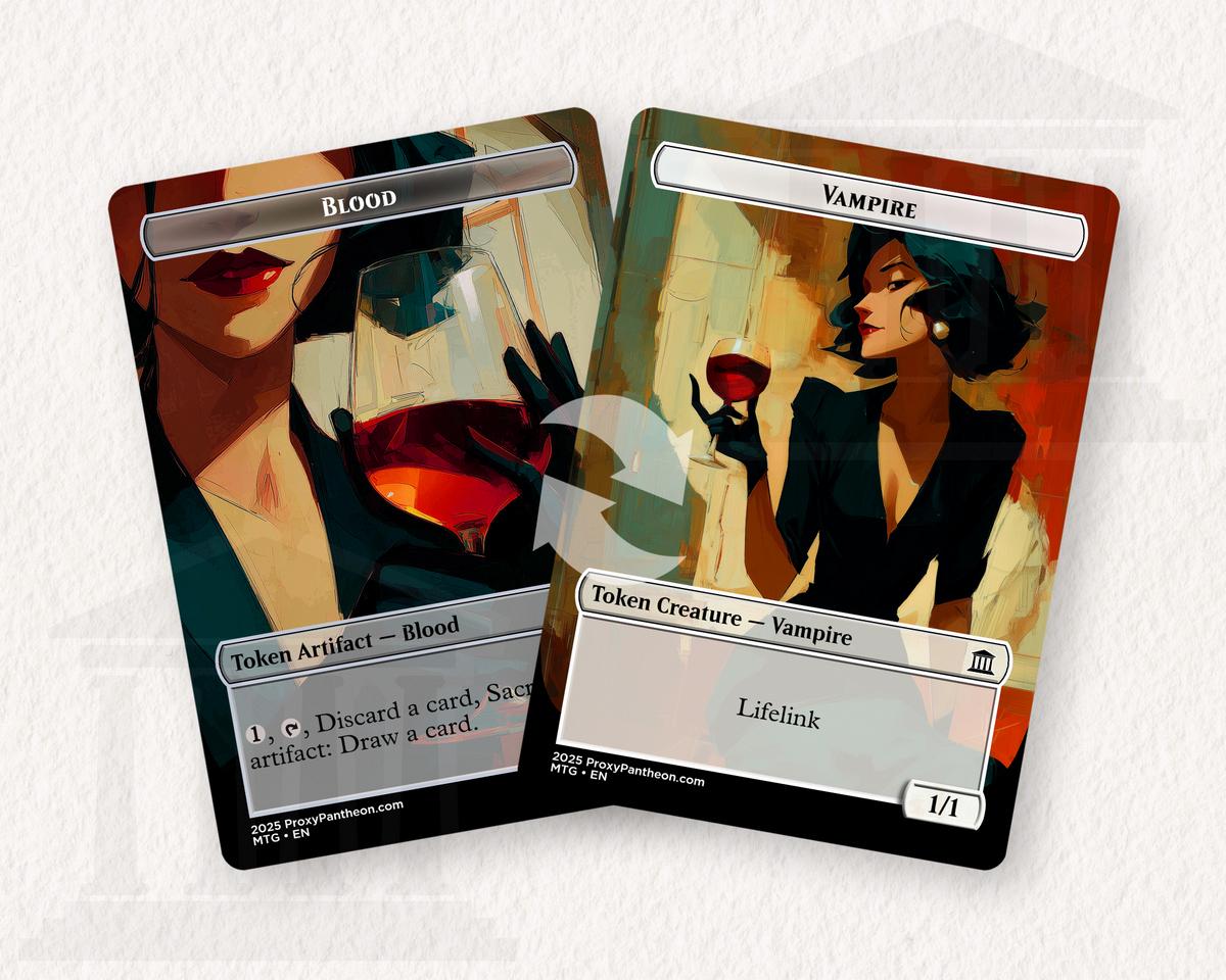 Vampire (1/1) & Blood Reversible Tokens (Lifelink) | Proxy Card