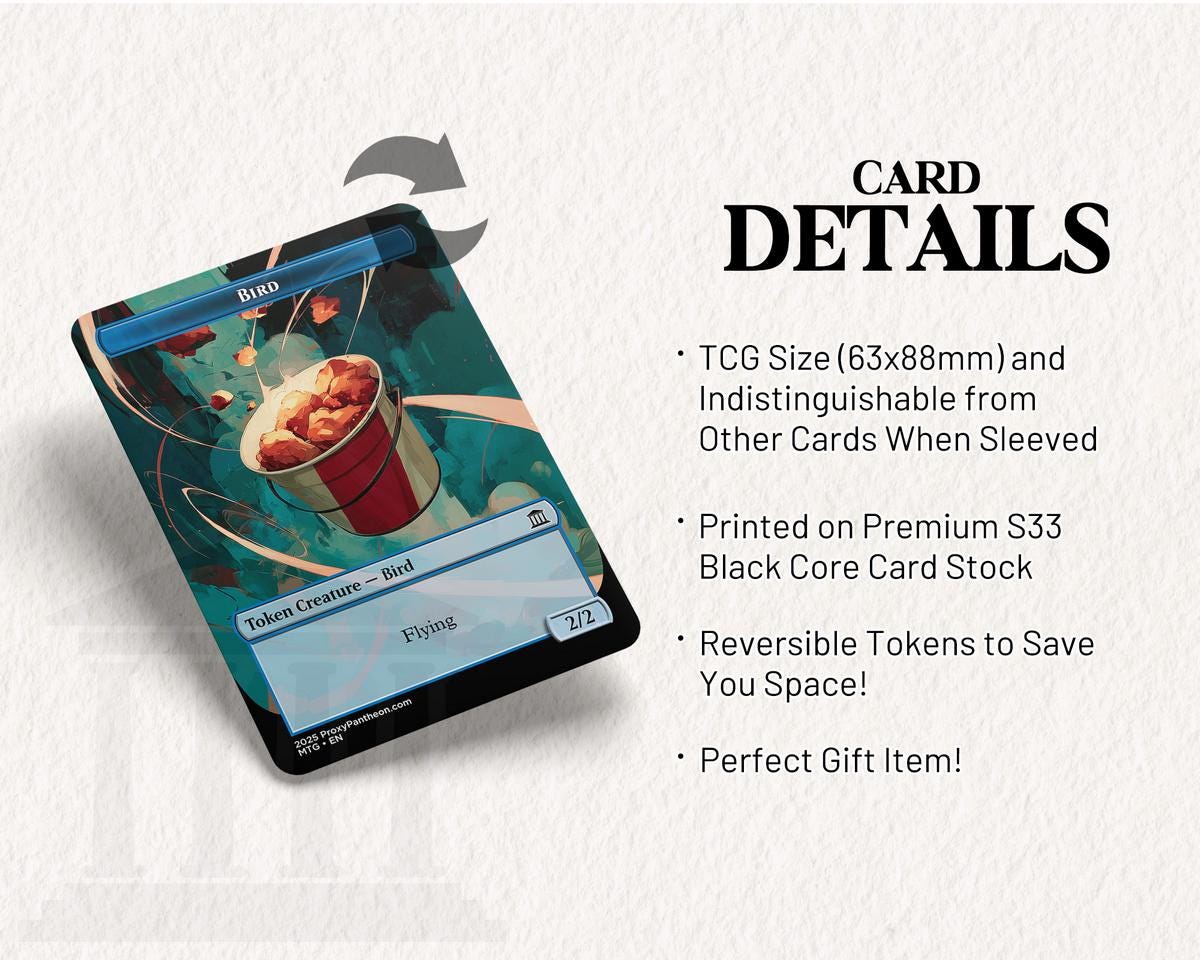 Bird (2/2) & Fish (1/1) Reversible Tokens (Flying) | Proxy Card
