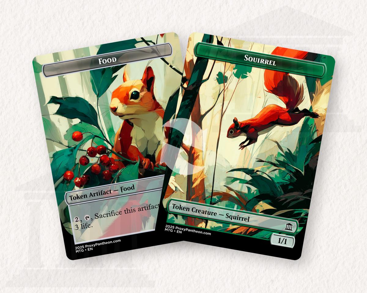 Squirrel (1/1) & Food Reversible Tokens | Proxy Card