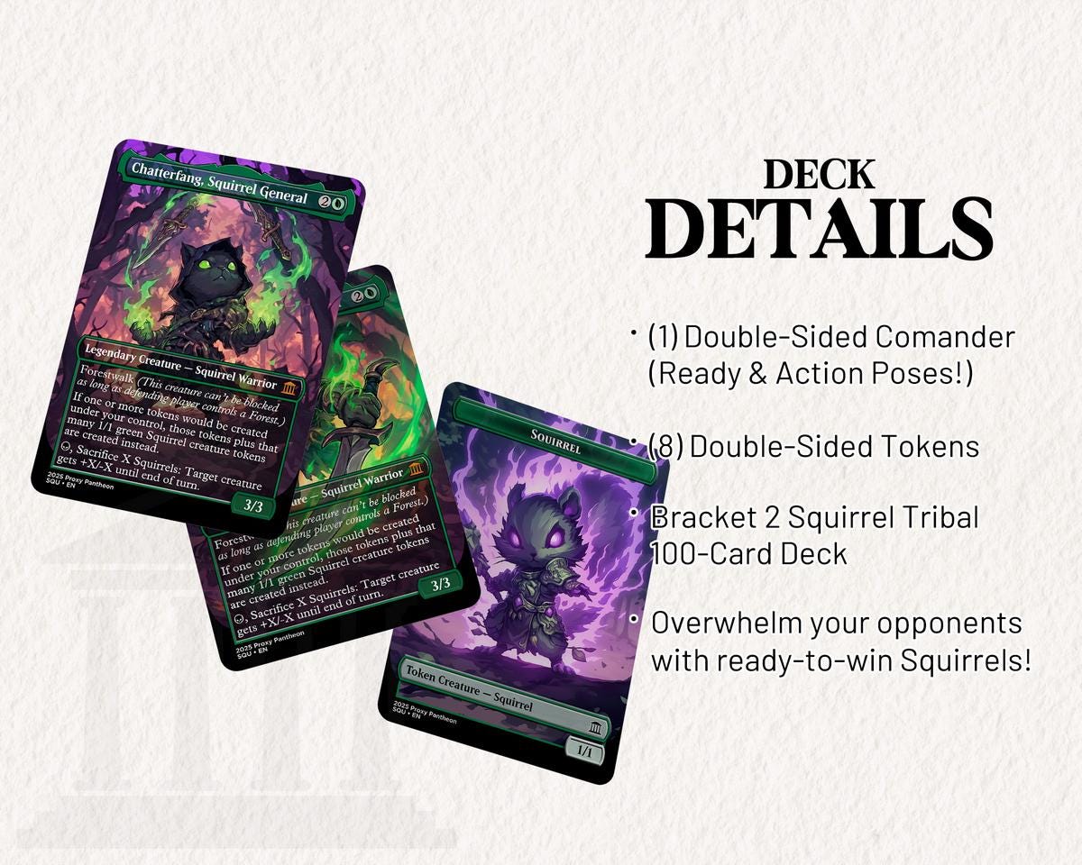 Squirrel Typal Commander Proxy Deck | Chatterfang, Squirrel General