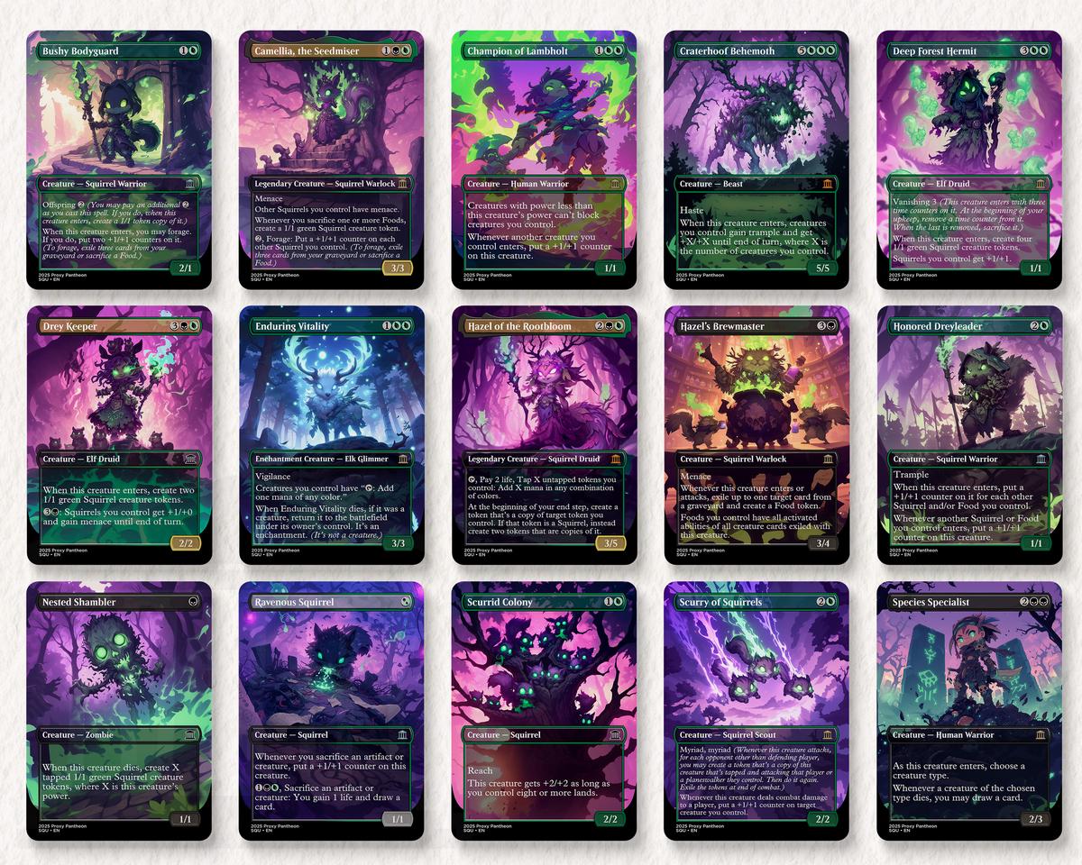 Squirrel Typal Commander Proxy Deck | Chatterfang, Squirrel General