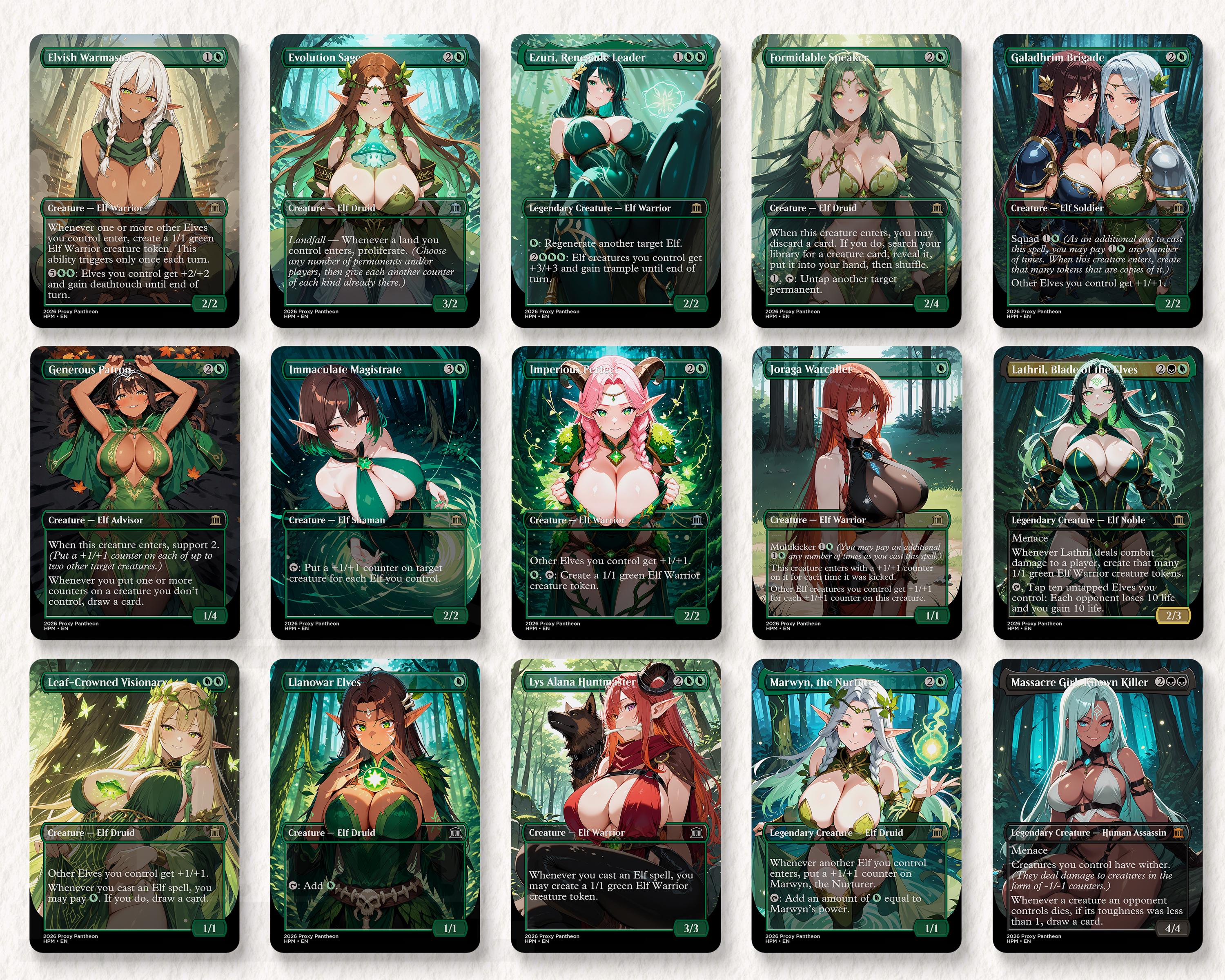 Elf Tribal Commander Waifu Proxy Deck | High Perfect Morcant