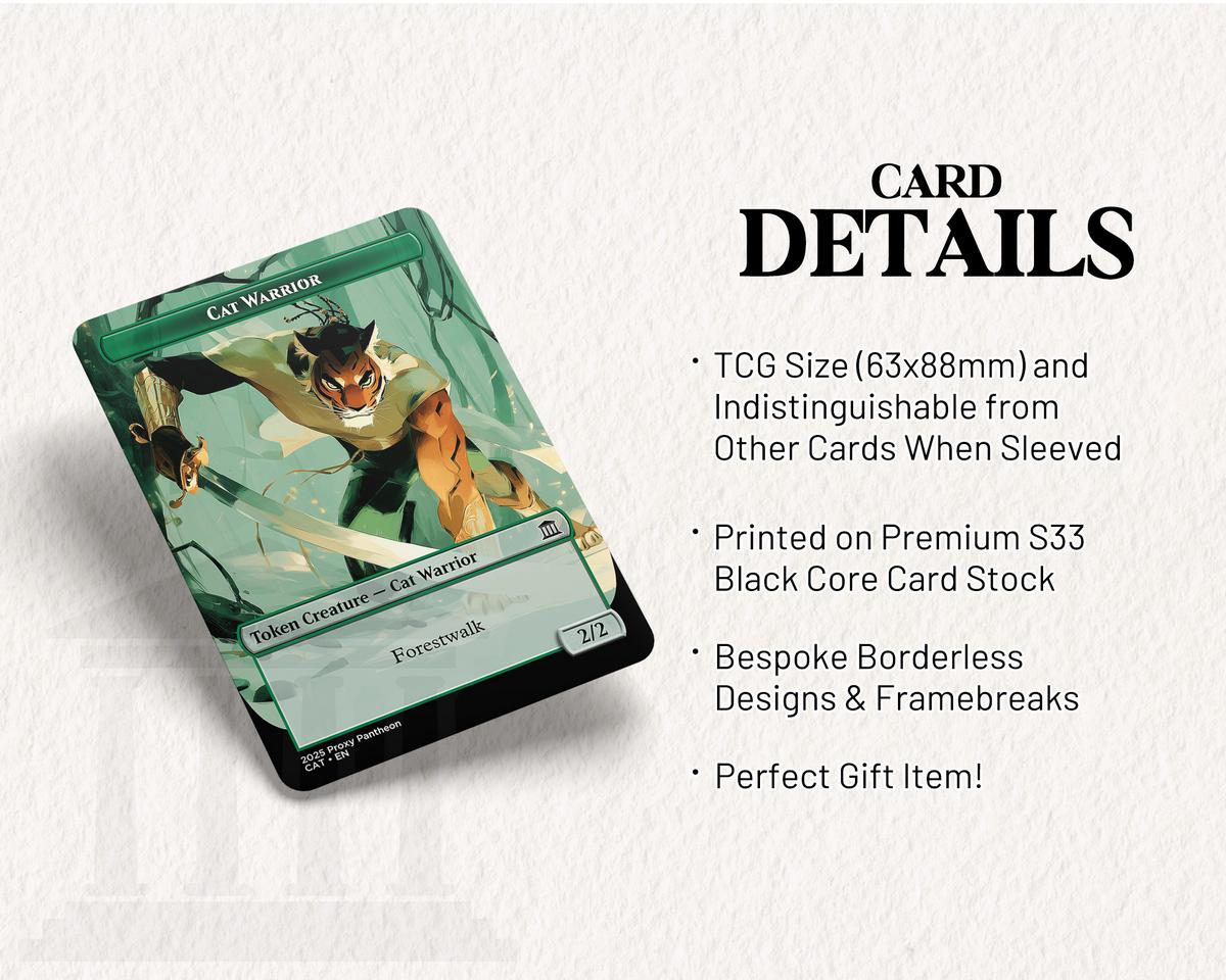 Cat Warrior (2/2) Token (Forestwalk) | Proxy Card