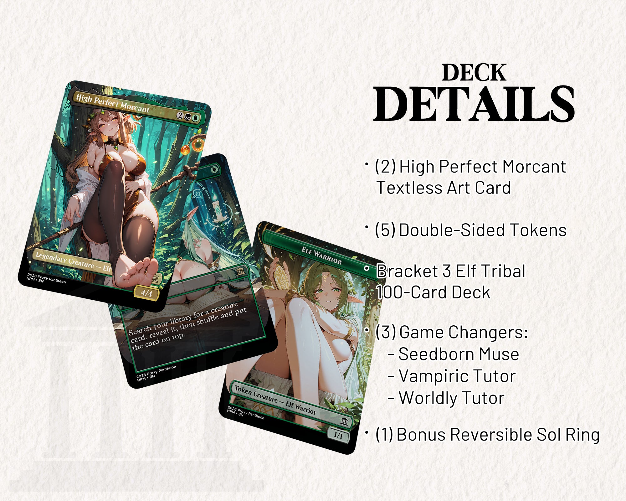 Elf Tribal Commander Waifu Proxy Deck | High Perfect Morcant