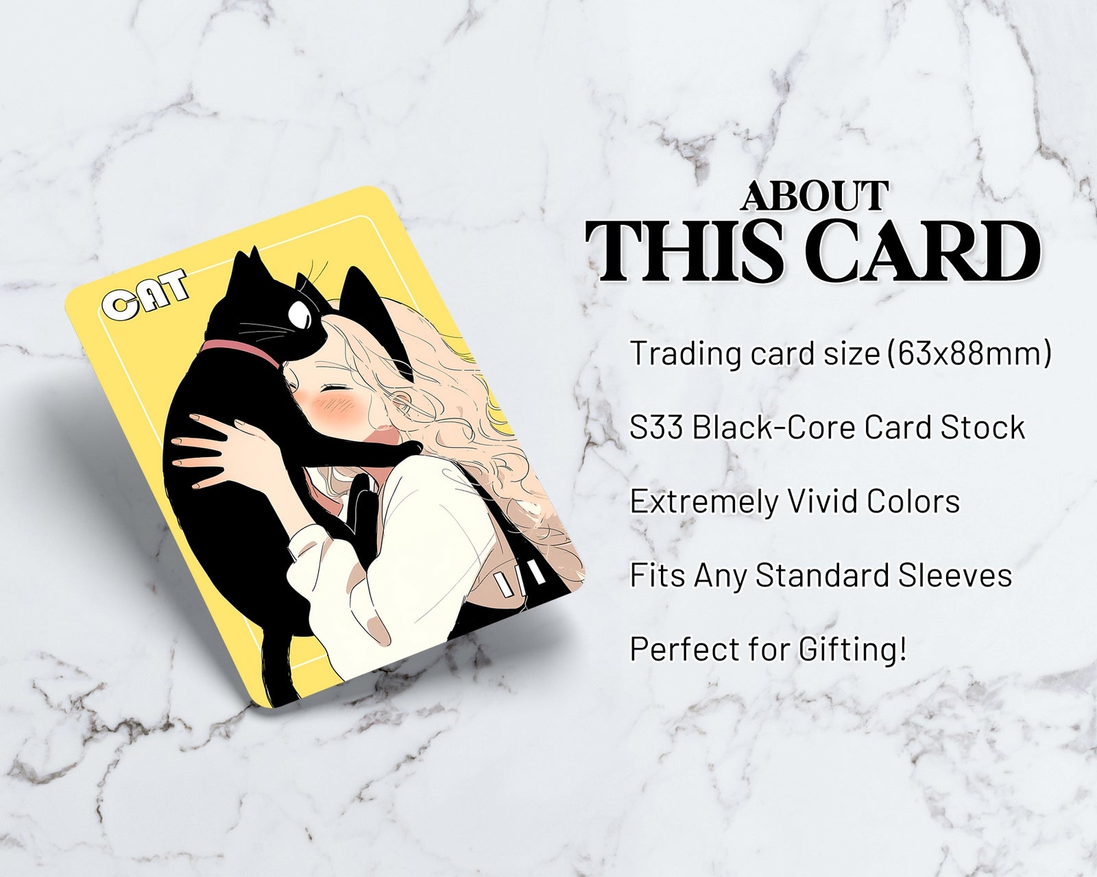 Cat (White) Token | Proxy Card (Black)