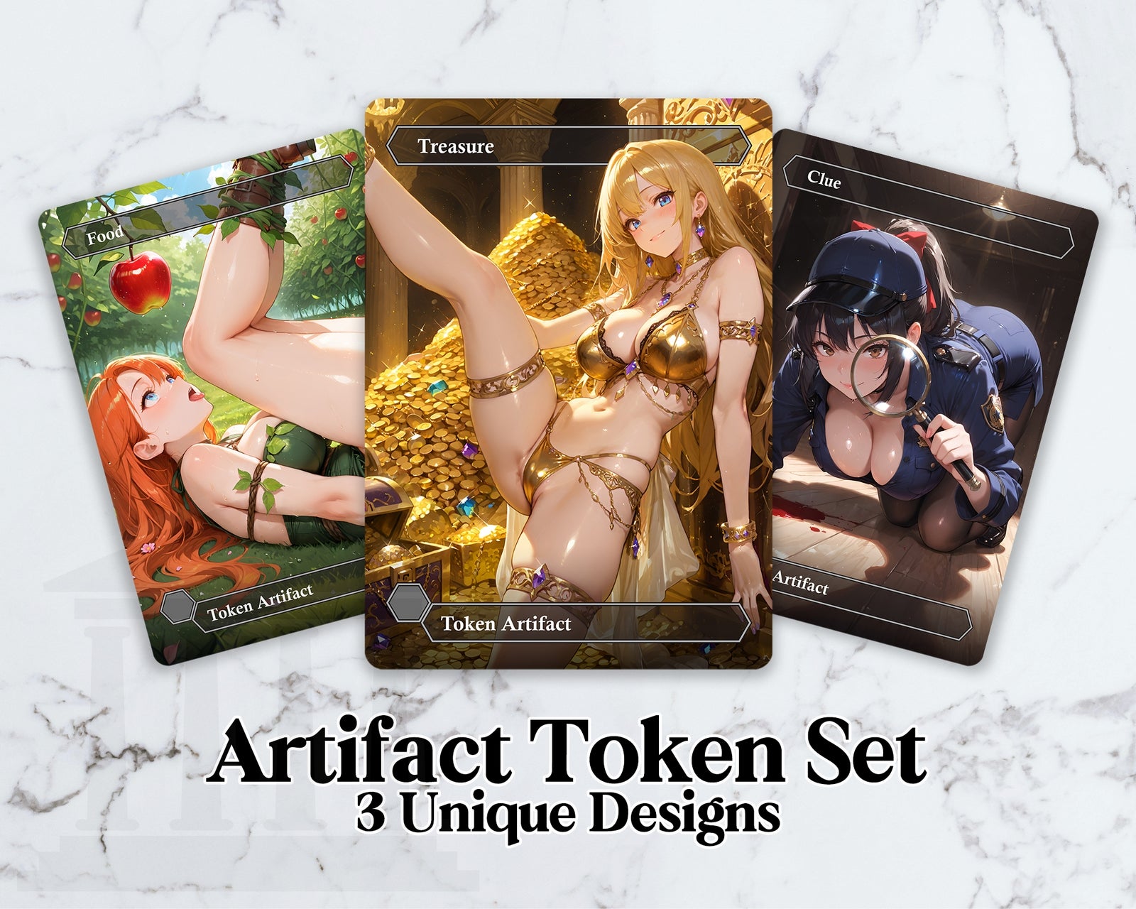 Artifact (Treasure, Food, Clue) Token Set | Proxy Card (LUX)